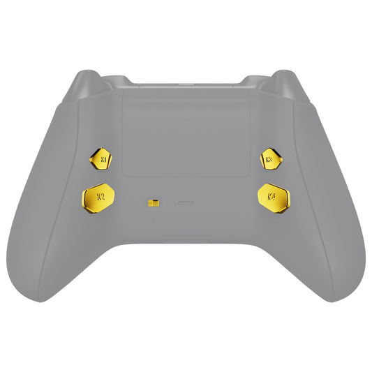 eXtremeRate Retail Chrome Gold Replacement Redesigned K1 K2 K3 K4 Back Buttons Paddles & Toggle Switch for Xbox Series X/S Controller eXtremerate Hope Remap Kit - Controller & Hope Remap Board NOT Included - DX3D4001