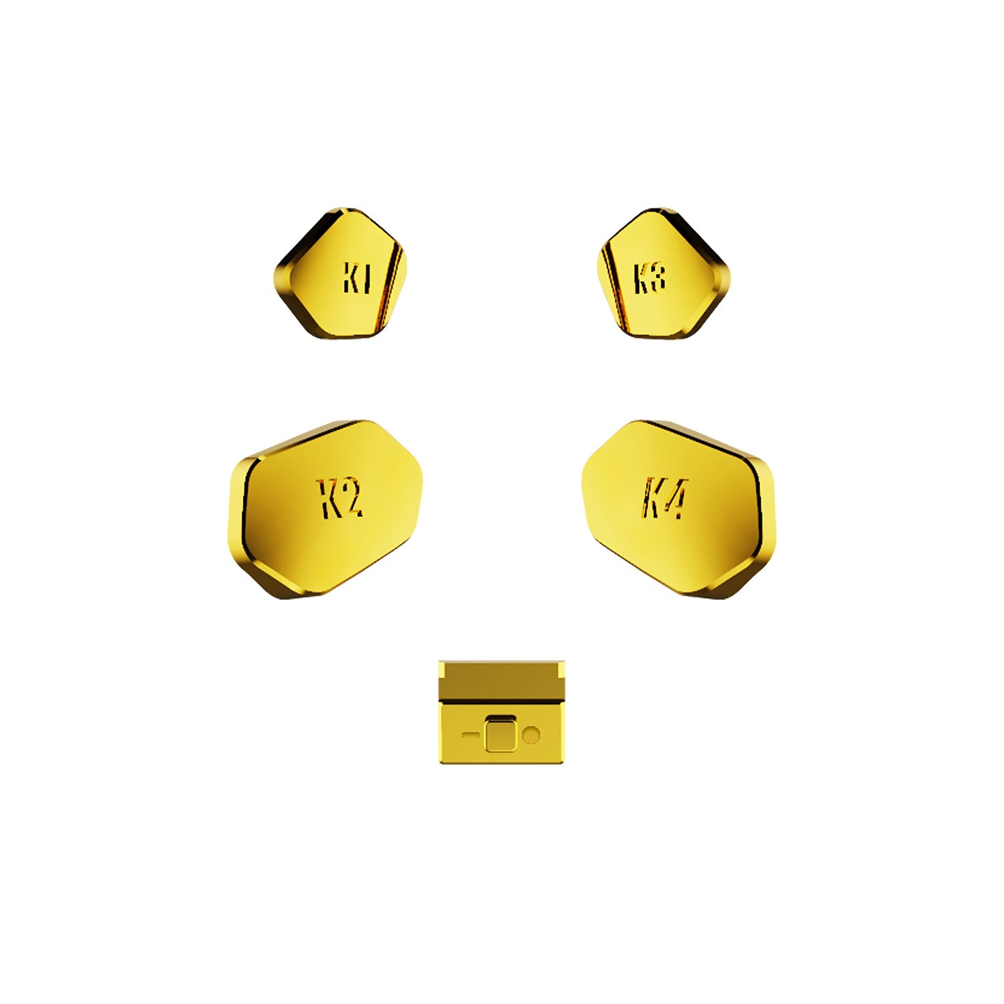 eXtremeRate Retail Chrome Gold Replacement Redesigned K1 K2 K3 K4 Back Buttons Paddles & Toggle Switch for Xbox Series X/S Controller eXtremerate Hope Remap Kit - Controller & Hope Remap Board NOT Included - DX3D4001