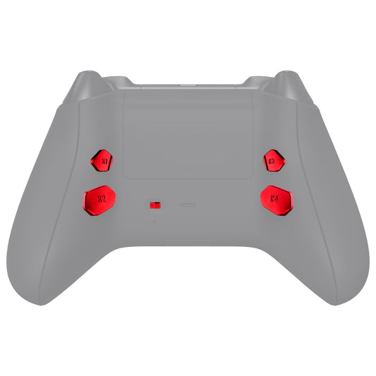 eXtremeRate Retail Chrome Red Replacement Redesigned K1 K2 K3 K4 Back Buttons Paddles & Toggle Switch for Xbox Series X/S Controller eXtremerate Hope Remap Kit - Controller & Hope Remap Board NOT Included - DX3D4003