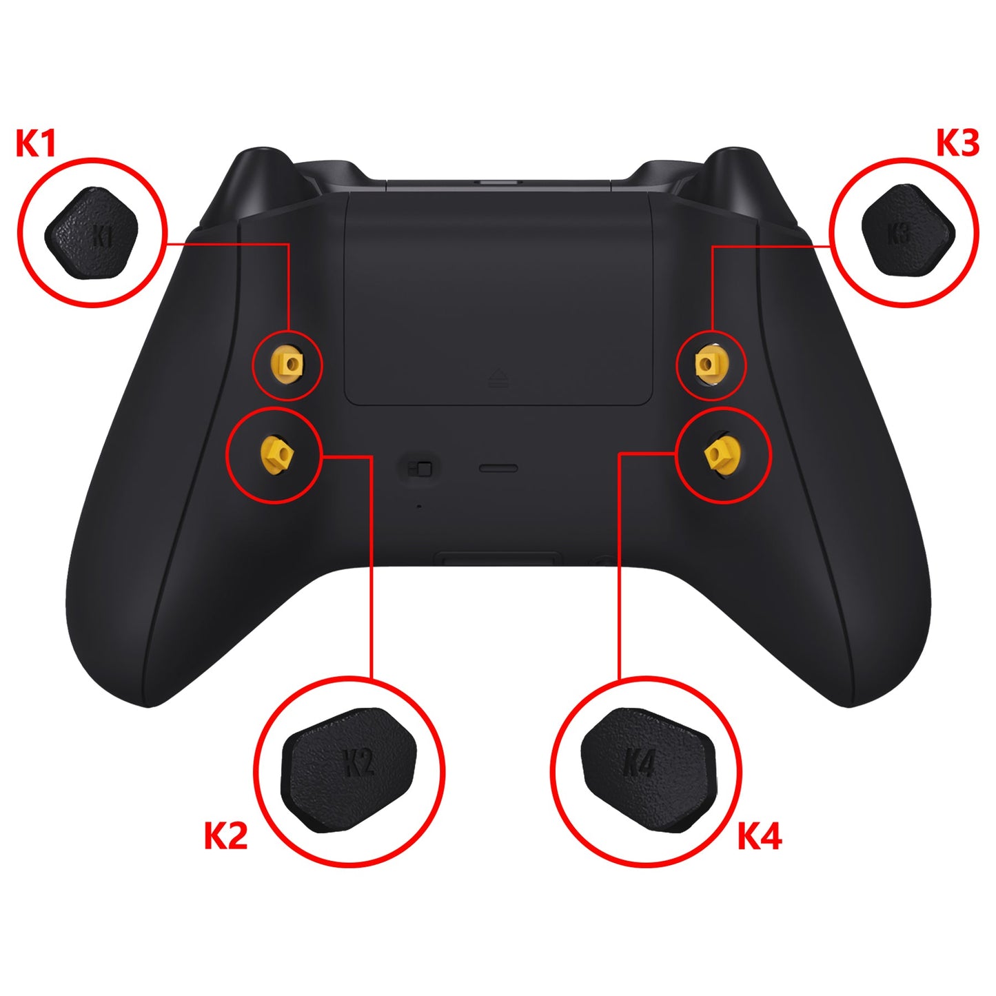eXtremeRate Retail Black Replacement Redesigned K1 K2 K3 K4 Back Buttons Paddles & Toggle Switch for Xbox Series X/S Controller eXtremerate Hope Remap Kit - Controller & Hope Remap Board NOT Included - DX3P3009