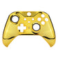 eXtremeRate Retail Chrome Gold Edition Glossy Faceplate Cover, Front Housing Shell Case Replacement Kit for Xbox One Elite Series 2 Controller (Model 1797 and Core Model 1797) - Thumbstick Accent Rings Included - ELD401