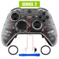 eXtremeRate Retail Transparent Clear Faceplate Cover, Front Housing Shell Case Replacement Kit for Xbox One Elite Series 2 Controller (Model 1797 and Core Model 1797) - Thumbstick Accent Rings Included - ELM503