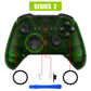 eXtremeRate Retail Clear Green Faceplate Cover, Front Housing Shell Case Replacement Kit for Xbox One Elite Series 2 Controller Model 1797 - Thumbstick Accent Rings Included - ELM505