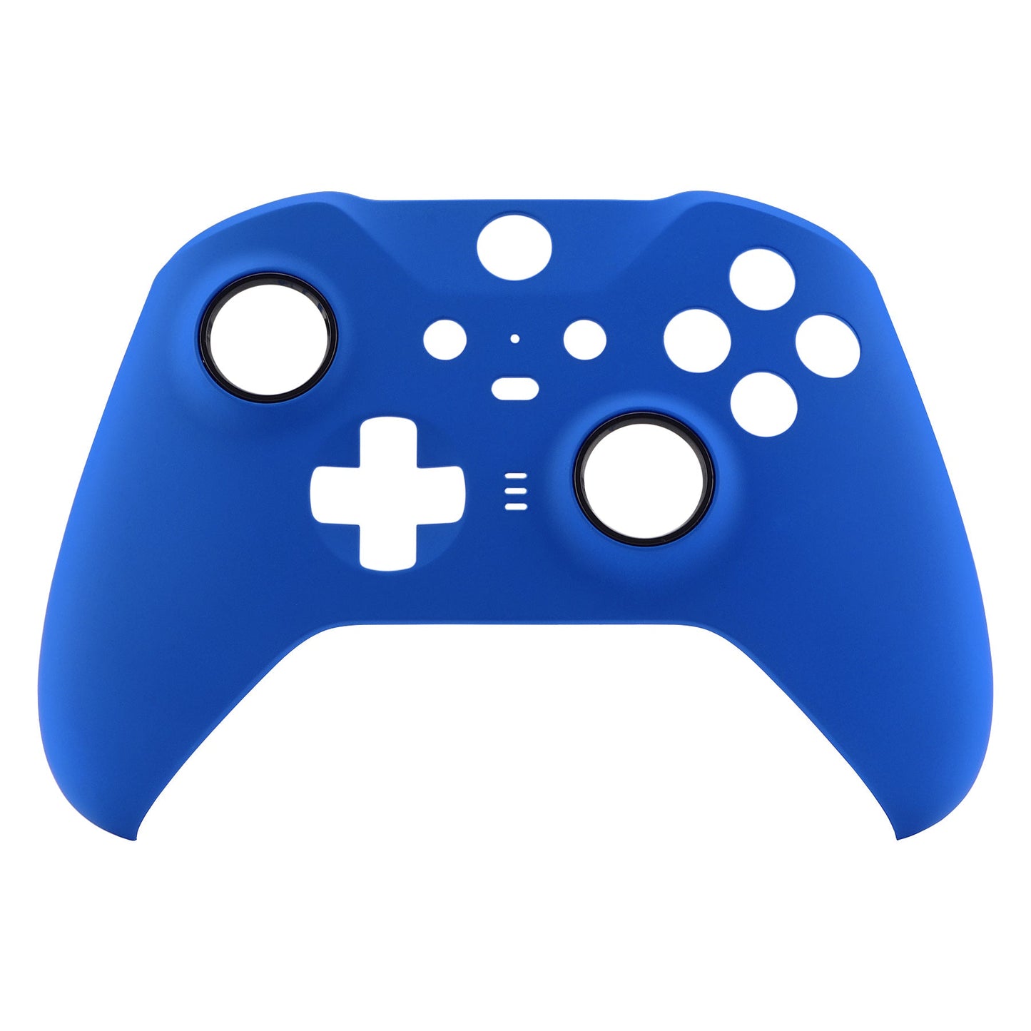 eXtremeRate Retail Blue Soft Touch Grip Faceplate Cover, Front Housing Shell Case Replacement Kit for Xbox One Elite Series 2 Controller (Model 1797 and Core Model 1797) - Thumbstick Accent Rings Included - ELP305