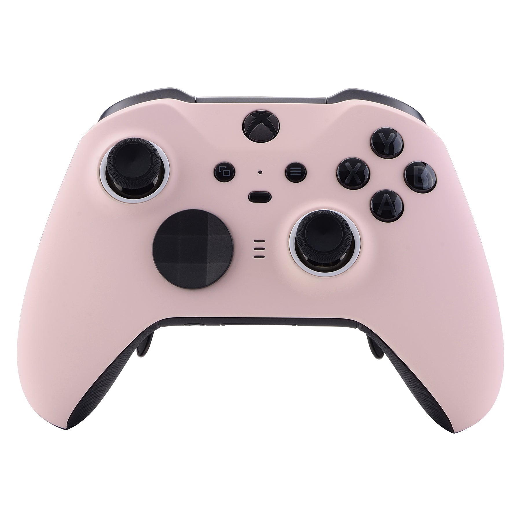 eXtremeRate Retail Cherry Blossoms Pink Soft Touch Grip Faceplate Cover, Front Housing Shell Case Replacement Kit for Xbox One Elite Series 2 Controller (Model 1797 and Core Model 1797) - Thumbstick Accent Rings Included - ELP312
