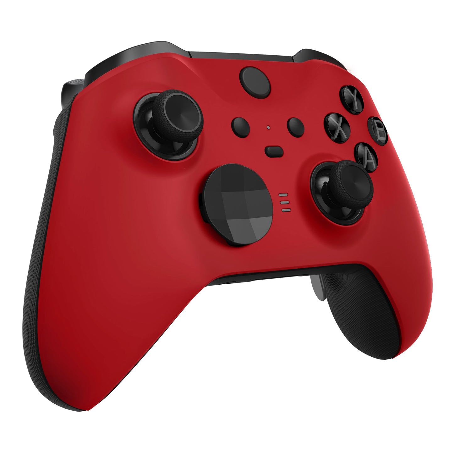 eXtremeRate Retail Passion Red Soft Touch Grip Faceplate Cover, Front Housing Shell Case Replacement Kit for Xbox One Elite Series 2 Controller (Model 1797 and Core Model 1797) - Thumbstick Accent Rings Included - ELP332