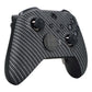 eXtremeRate Retail Black Silver Carbon Fiber Patterned Faceplate Cover, Soft Touch Front Housing Shell Case Replacement Kit for Xbox One Elite Series 2 Controller (Model 1797 and Core Model 1797) - Thumbstick Accent Rings Included - ELS209