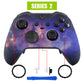 eXtremeRate Retail Nebula Galaxy Patterned Faceplate Cover, Soft Touch Front Housing Shell Case Replacement Kit for Xbox One Elite Series 2 Controller (Model 1797 and Core Model 1797) - Thumbstick Accent Rings Included - ELT101