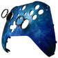 eXtremeRate Retail Blue Nebula Style Faceplate Cover, Soft Touch Front Housing Shell Case Replacement Kit for Xbox One Elite Series 2 Controller Model 1797 - Thumbstick Accent Rings Included - ELT143