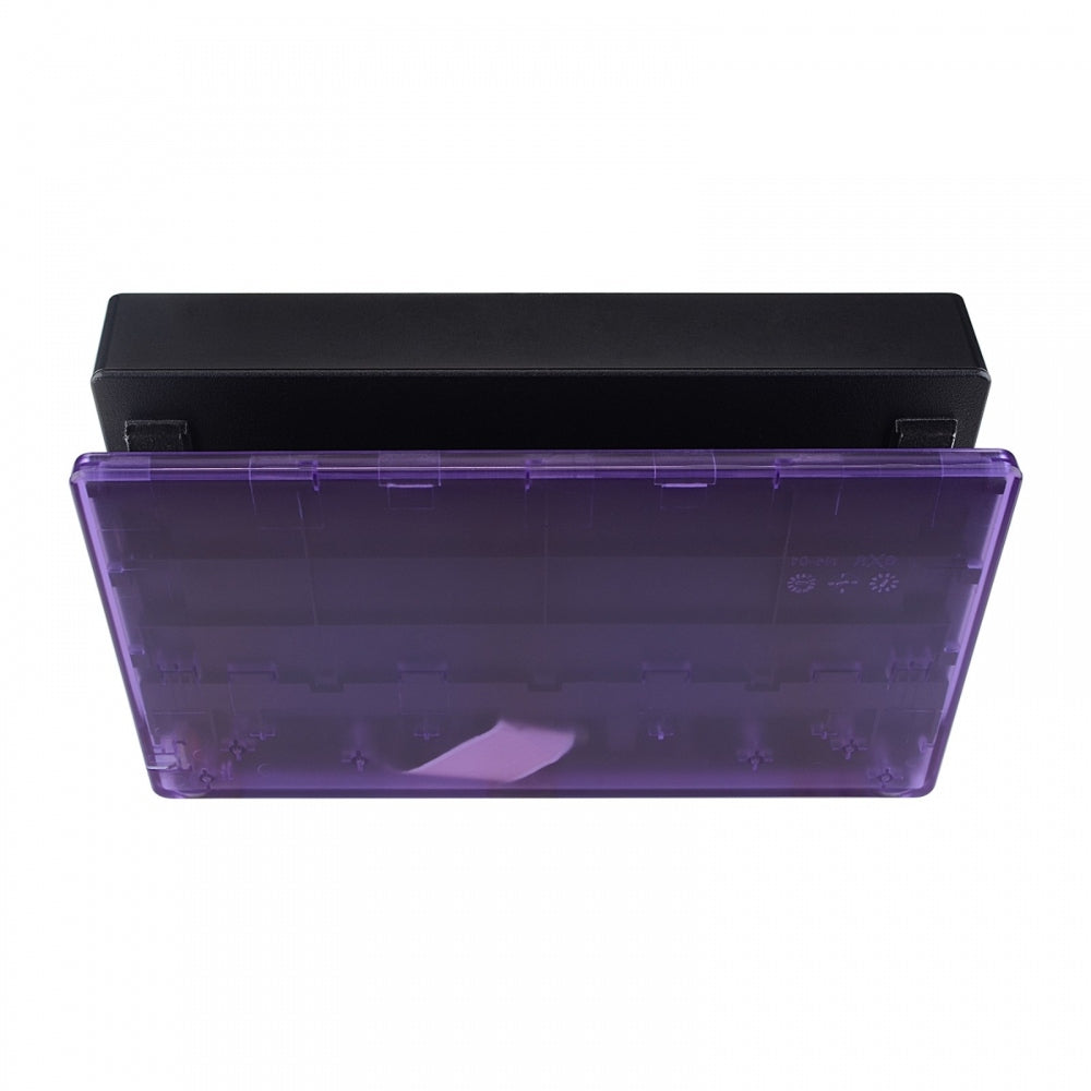 eXtremeRate Retail Transparent Altomic Purple Custom Faceplate for Nintendo Switch Charging Dock, Soft Touch Grip DIY Replacement Housing Shell for Nintendo Switch Dock - Dock NOT Included - FDM505