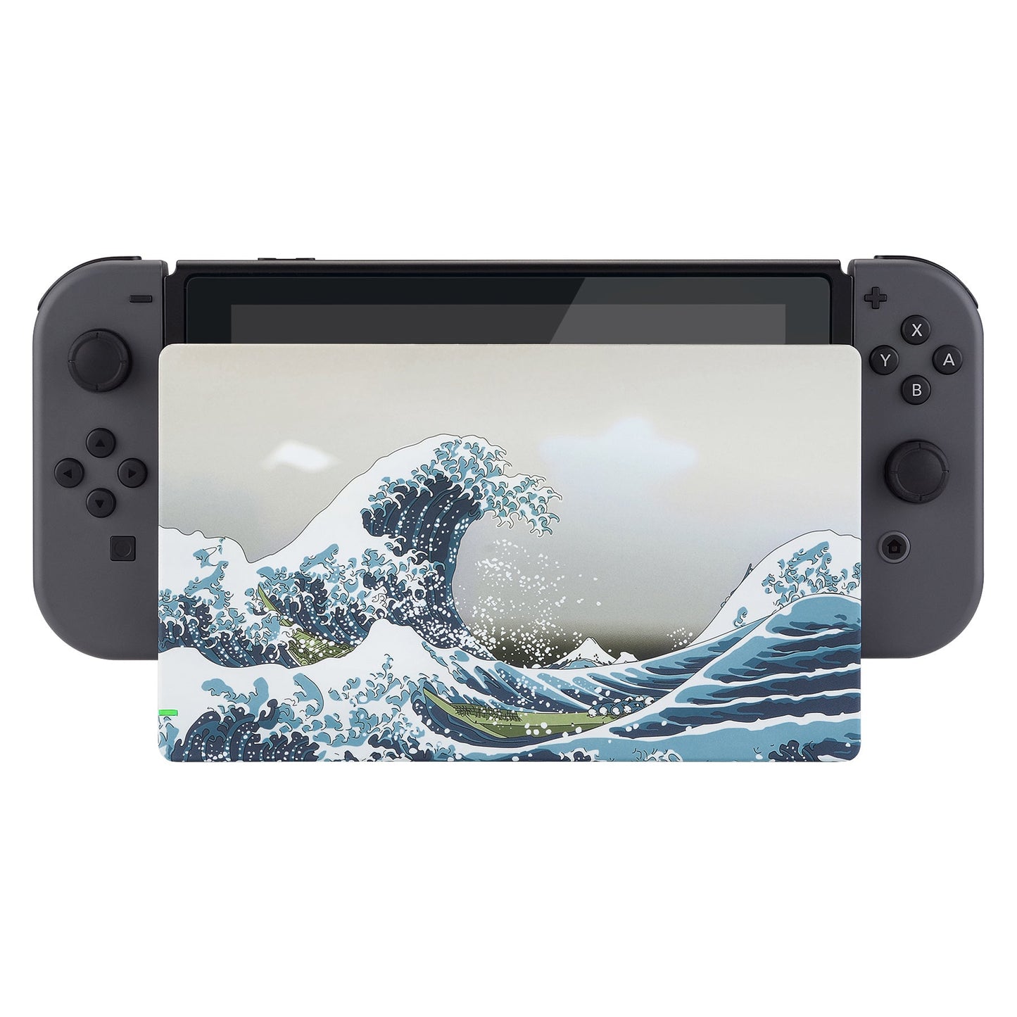eXtremeRate Retail Custom Soft Touch Grip Faceplate for Nintendo Switch Dock, The Great Wave Patterned DIY Replacement Housing Shell for Nintendo Switch Dock - Dock NOT Included - FDT104