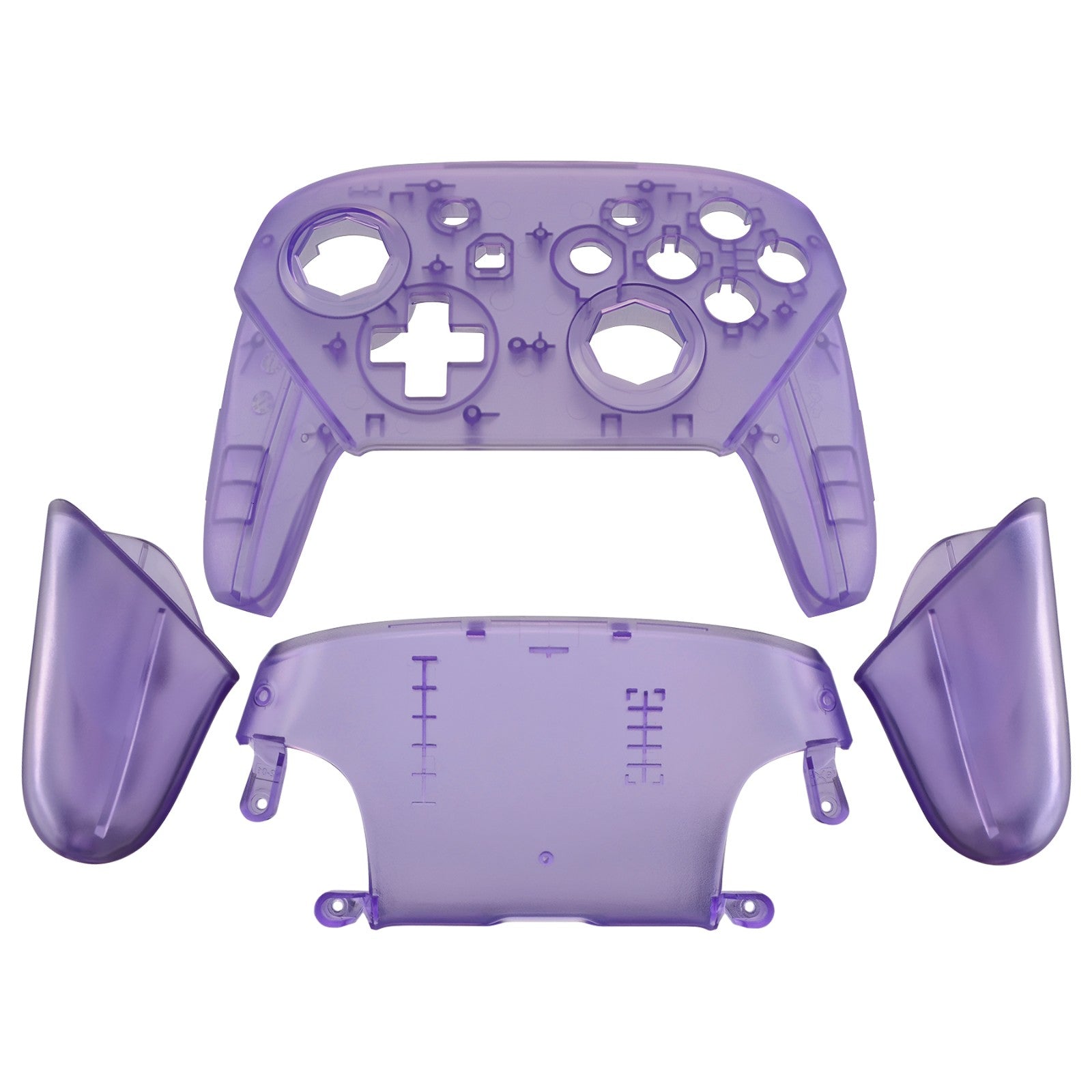 eXtremeRate Clear Atomic Purple Octagonal Gated Sticks Faceplate 
