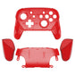 eXtremeRate Retail Clear Red Octagonal Gated Sticks Faceplate Backplate Handles, DIY Replacement Grip Housing Shell Cover for NS Switch Pro Controller - Controller NOT Included - FRE615
