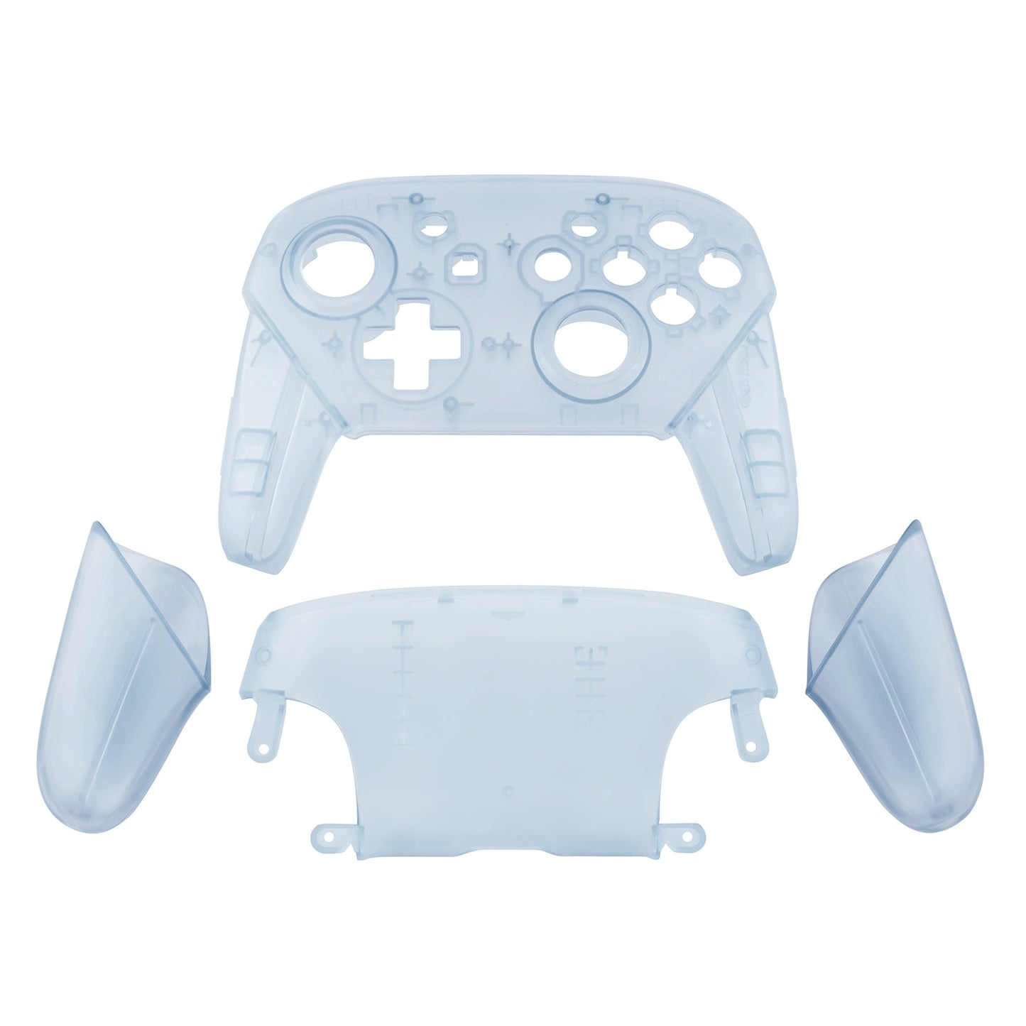 eXtremeRate Retail Glacier Blue Faceplate Backplate Handles for Nintendo Switch Pro Controller, DIY Replacement Grip Housing Shell Cover for Nintendo Switch Pro - Controller NOT Included - FRM506