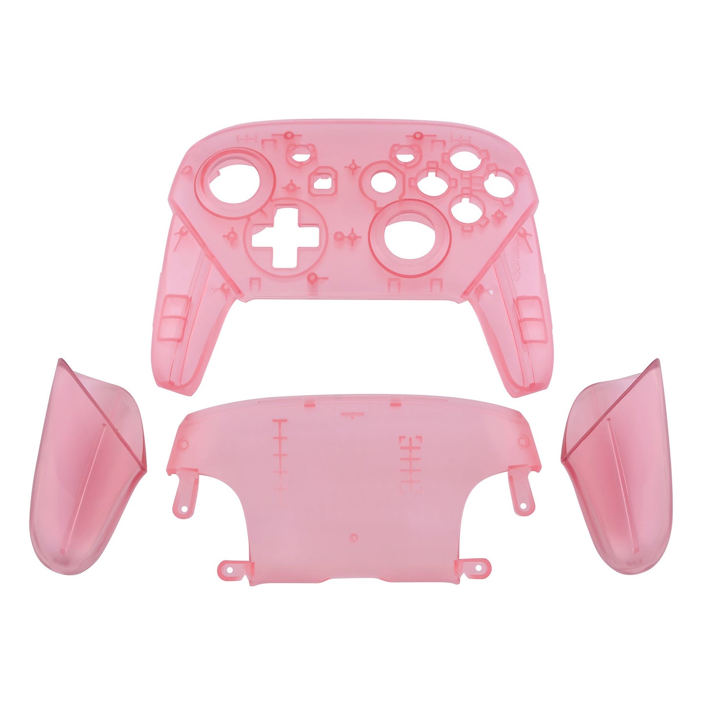 eXtremeRate Retail Cherry Pink Faceplate Backplate Handles for Nintendo Switch Pro Controller, DIY Replacement Grip Housing Shell Cover for Nintendo Switch Pro - Controller NOT Included - FRM507