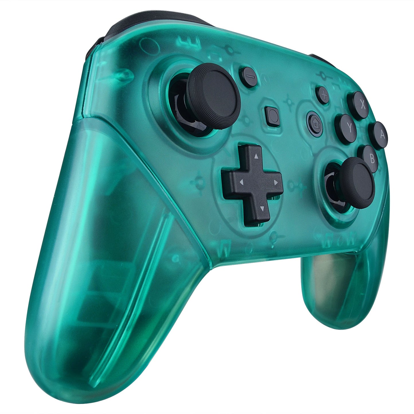 eXtremeRate Retail Emerald Green Faceplate Backplate Handles for Nintendo Switch Pro Controller, DIY Replacement Grip Housing Shell Cover for Nintendo Switch Pro - Controller NOT Included - FRM508