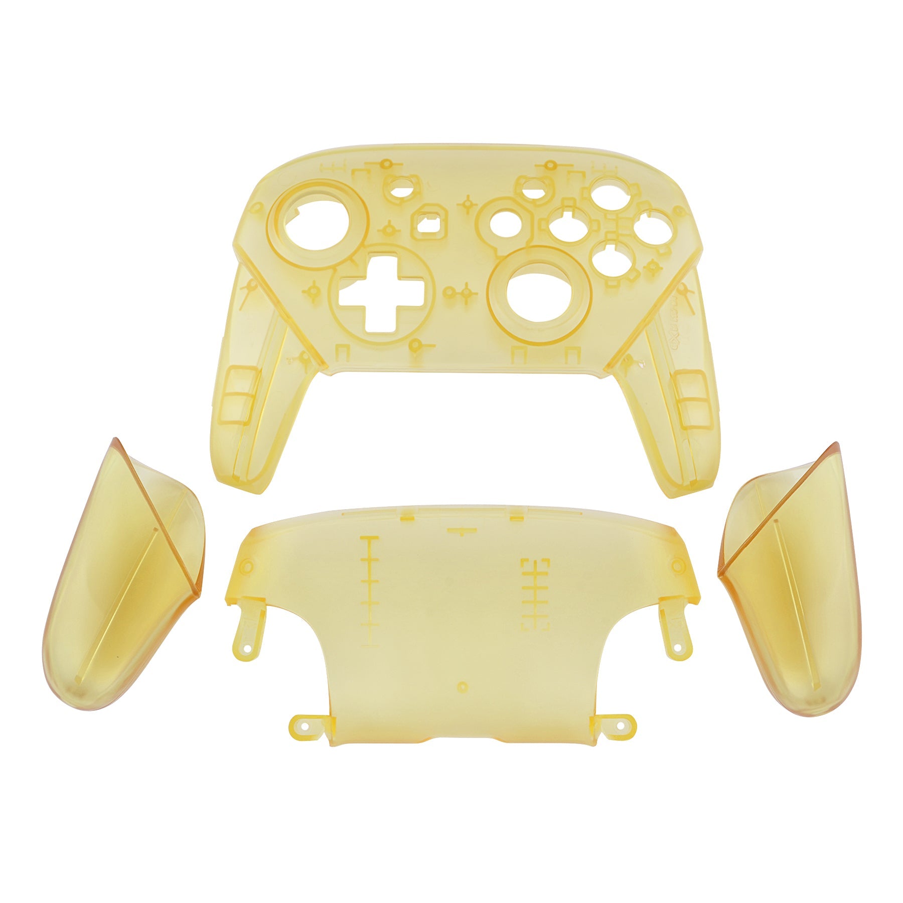 eXtremeRate Retail Amber Yellow Faceplate Backplate Handles for Nintendo Switch Pro Controller, DIY Replacement Grip Housing Shell Cover for Nintendo Switch Pro - Controller NOT Included - FRM509
