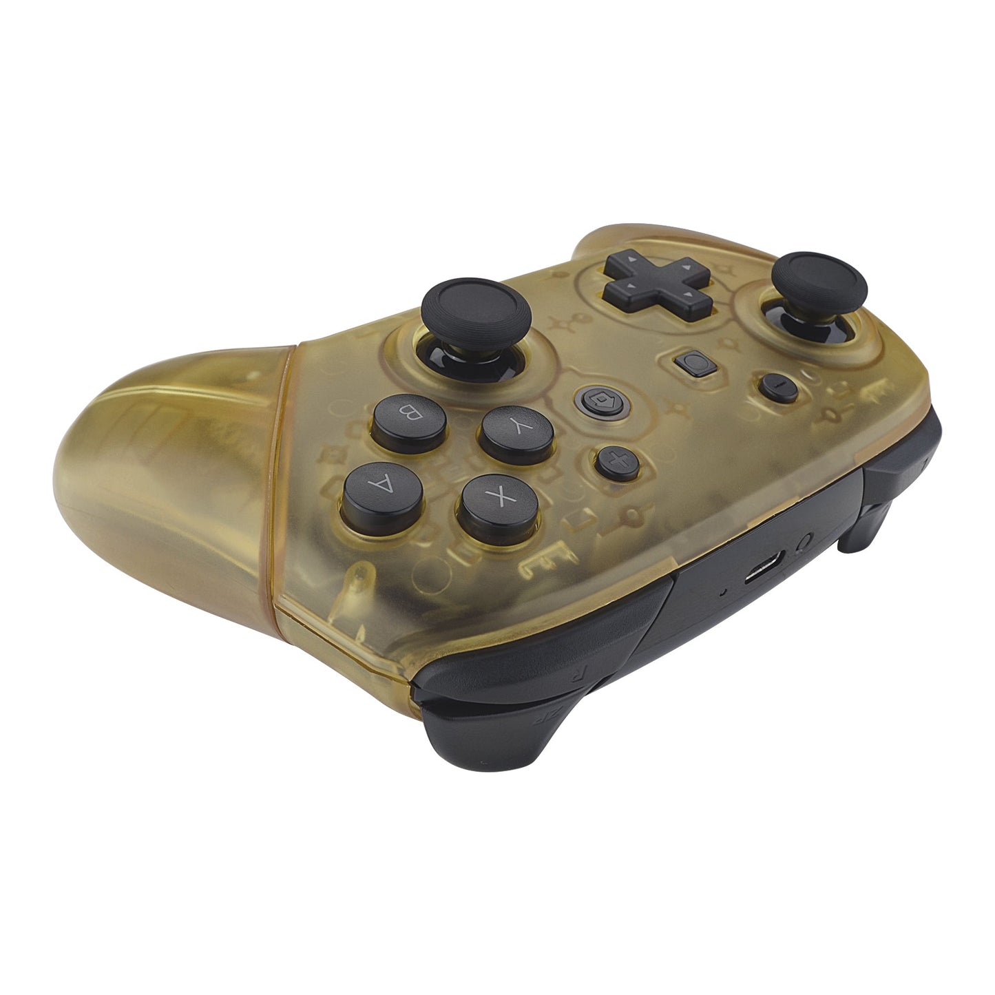 eXtremeRate Retail Amber Yellow Faceplate Backplate Handles for Nintendo Switch Pro Controller, DIY Replacement Grip Housing Shell Cover for Nintendo Switch Pro - Controller NOT Included - FRM509
