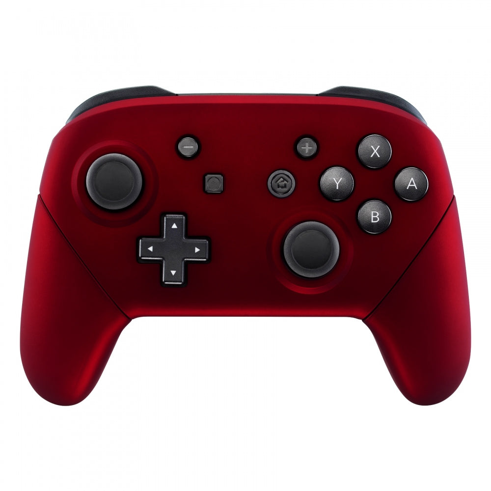 eXtremeRate Retail Red Faceplate Backplate Handles for Nintendo Switch Pro Controller, Soft Touch DIY Replacement Grip Housing Shell Cover for Nintendo Switch Pro - Controller NOT Included - FRP302