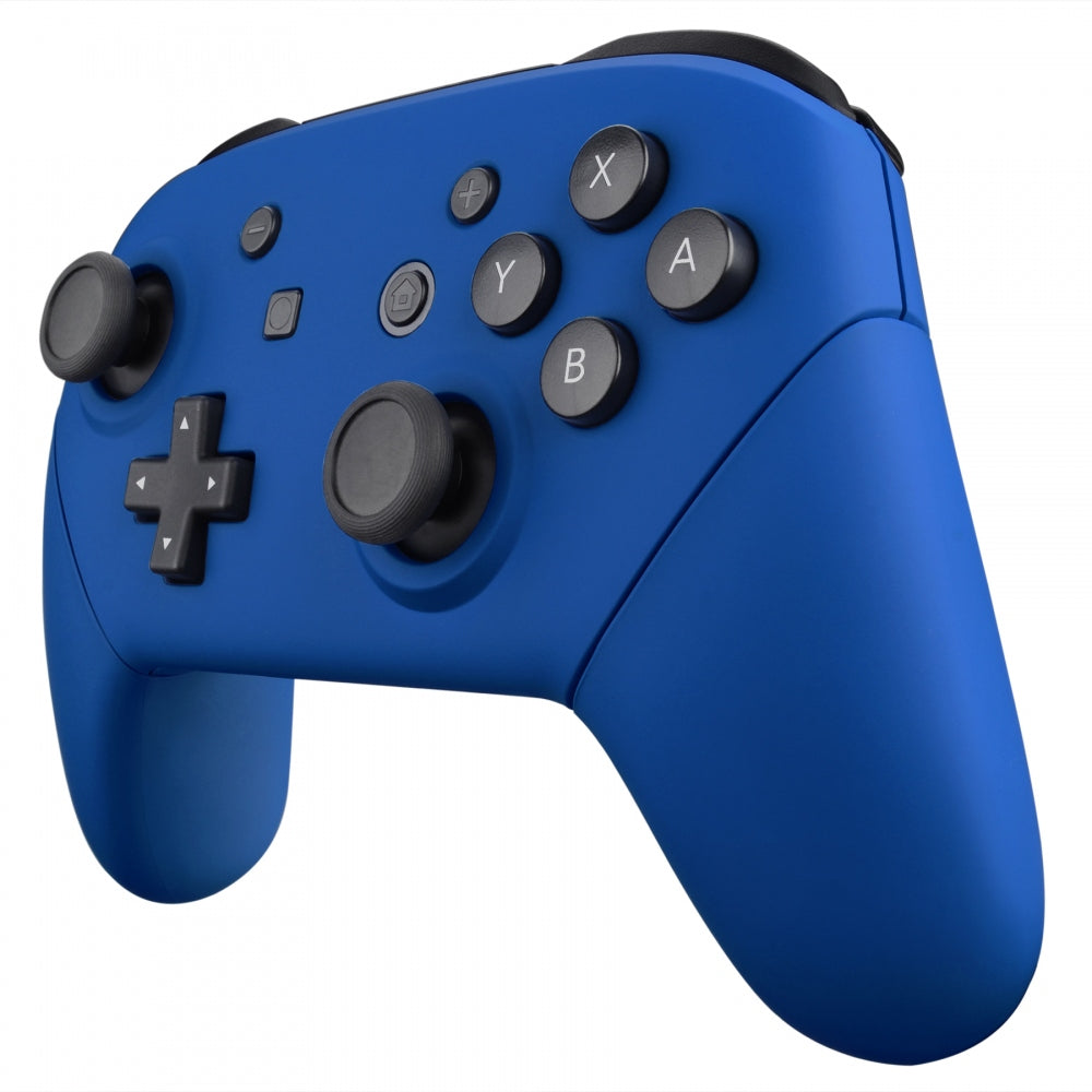 eXtremeRate Retail Blue Faceplate Backplate Handles for Nintendo Switch Pro Controller, Soft Touch DIY Replacement Grip Housing Shell Cover for Nintendo Switch Pro - Controller NOT Included - FRP304