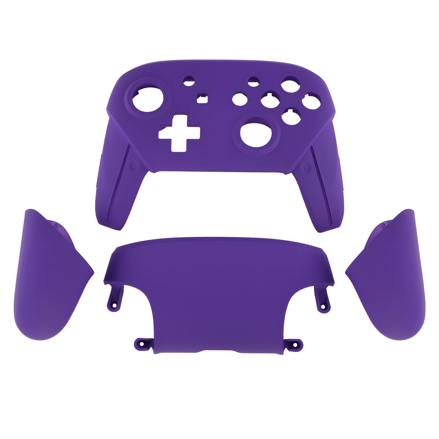 eXtremeRate Retail Purple Faceplate Backplate Handles for Nintendo Switch Pro Controller, Soft Touch DIY Replacement Grip Housing Shell Cover for Nintendo Switch Pro - Controller NOT Included - FRP305