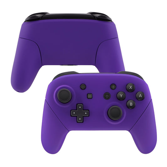 eXtremeRate Retail Purple Faceplate Backplate Handles for Nintendo Switch Pro Controller, Soft Touch DIY Replacement Grip Housing Shell Cover for Nintendo Switch Pro - Controller NOT Included - FRP305