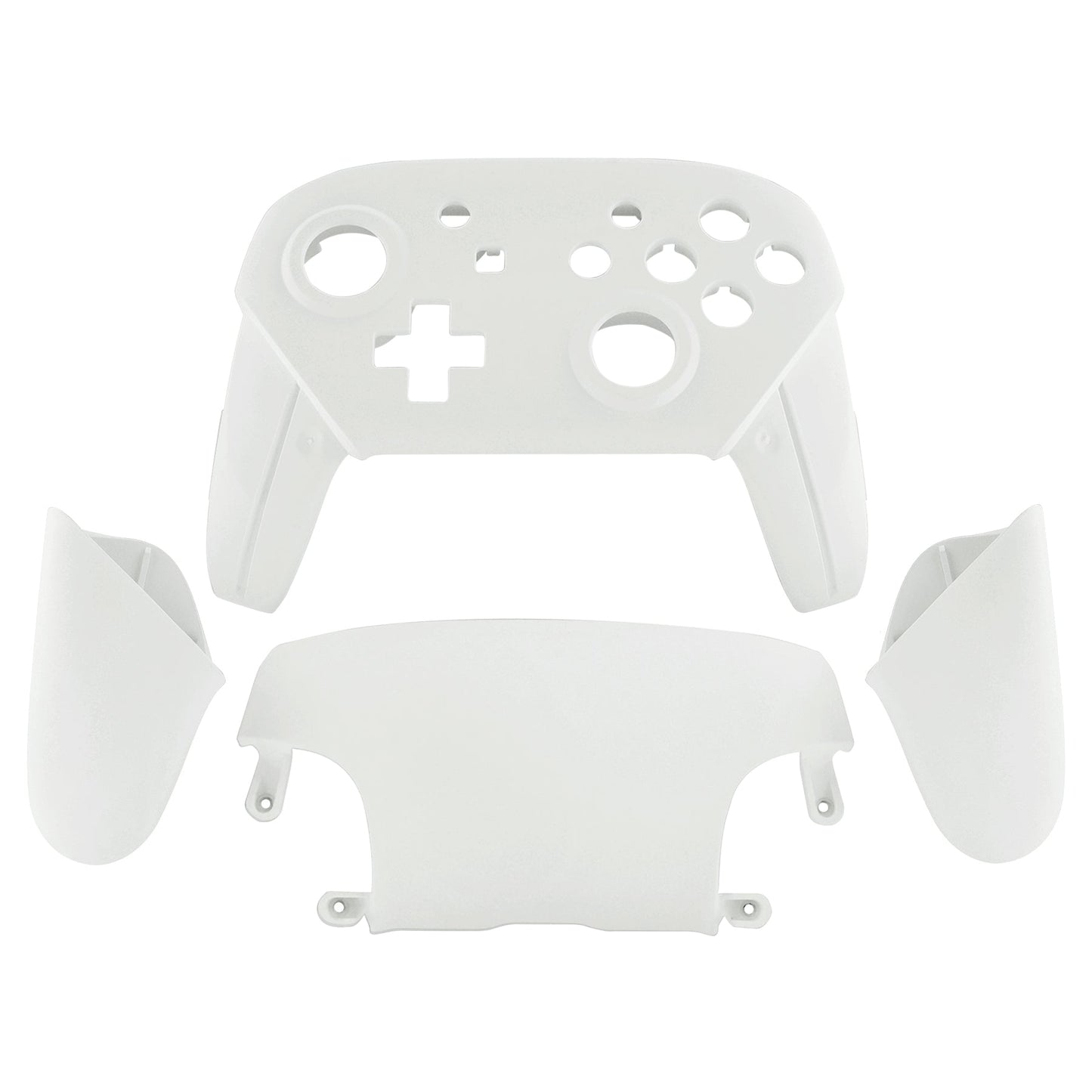 eXtremeRate Retail White Faceplate Backplate Handles for Nintendo Switch Pro Controller, Soft Touch DIY Replacement Grip Housing Shell Cover for Nintendo Switch Pro - Controller NOT Included - FRP306