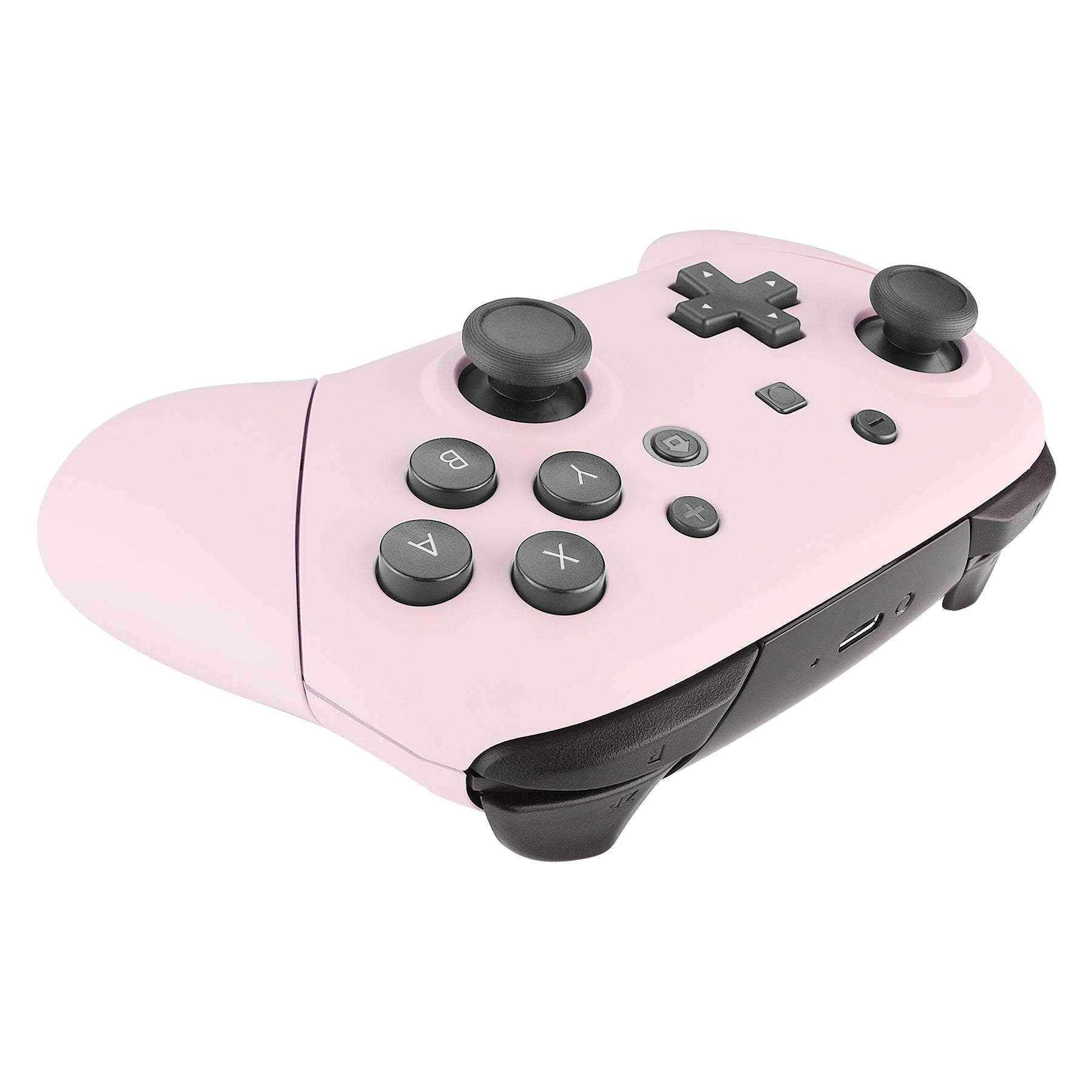 eXtremeRate Retail Cherry Blossoms Pink Faceplate Backplate Handles for Nintendo Switch Pro Controller, Soft Touch DIY Replacement Grip Housing Shell Cover for Nintendo Switch Pro - Controller NOT Included - FRP307