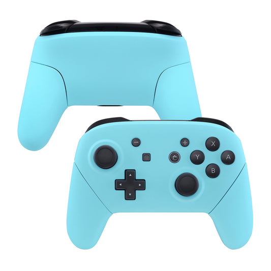 eXtremeRate Retail Heaven Blue Faceplate Backplate Handles for Nintendo Switch Pro Controller, Soft Touch DIY Replacement Grip Housing Shell Cover for Nintendo Switch Pro - Controller NOT Included - FRP308