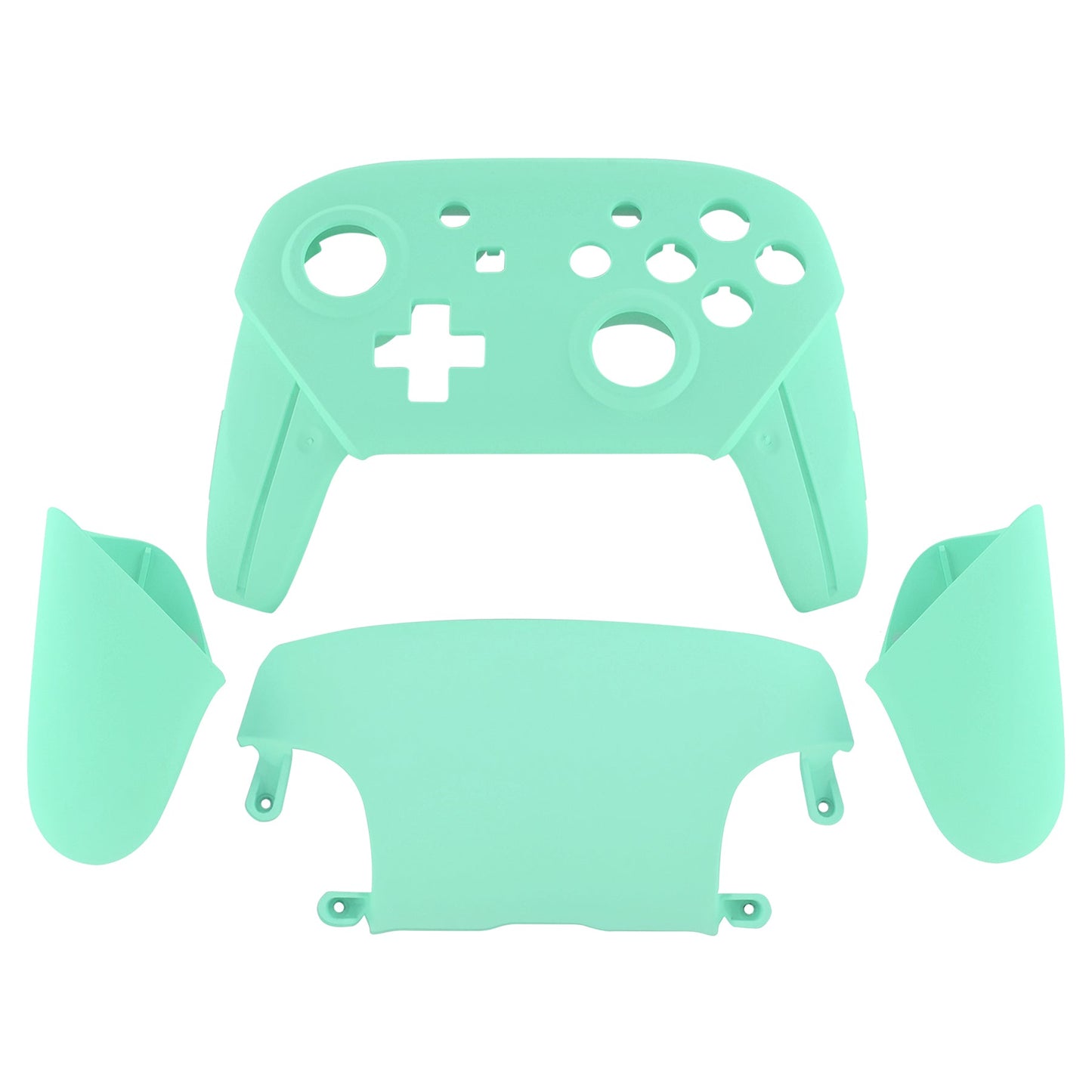 eXtremeRate Retail Mint Green Faceplate Backplate Handles for Nintendo Switch Pro Controller, Soft Touch DIY Replacement Grip Housing Shell Cover for Nintendo Switch Pro - Controller NOT Included - FRP309