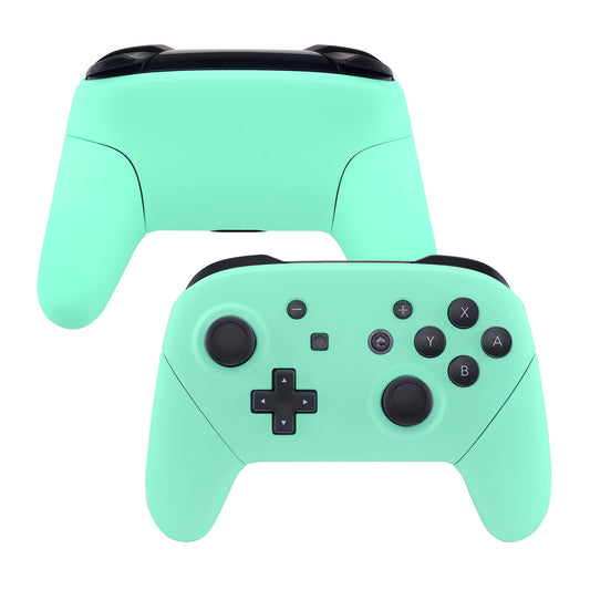 eXtremeRate Retail Mint Green Faceplate Backplate Handles for Nintendo Switch Pro Controller, Soft Touch DIY Replacement Grip Housing Shell Cover for Nintendo Switch Pro - Controller NOT Included - FRP309