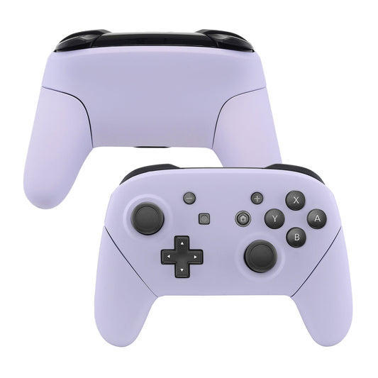 eXtremeRate Retail Light Violet Faceplate Backplate Handles for Nintendo Switch Pro Controller, Soft Touch DIY Replacement Grip Housing Shell Cover for Nintendo Switch Pro - Controller NOT Included - FRP310