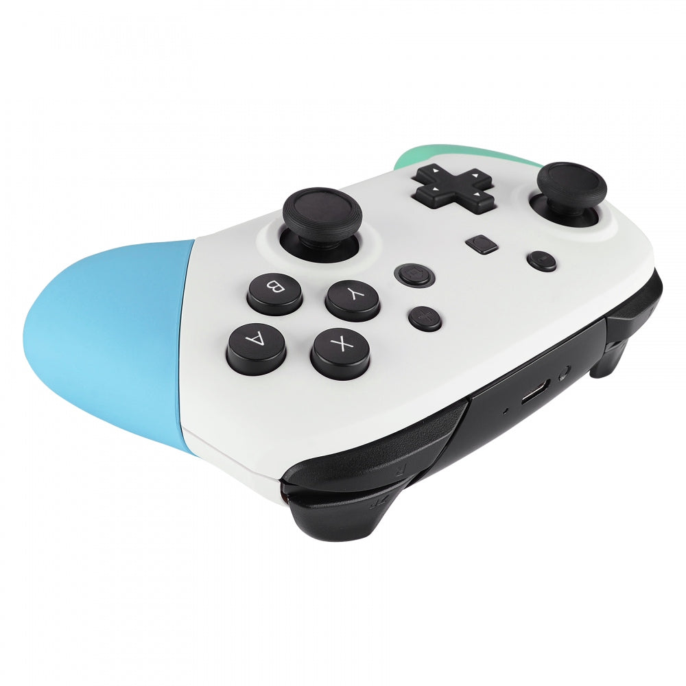 eXtremeRate White Faceplate Backplate Mint Green Heaven Blue Handles for Nintendo Switch Pro Controller DIY Replacement Grip Housing Shell Cover for Nintendo Switch Pro Controller NOT Included eXtreme...
