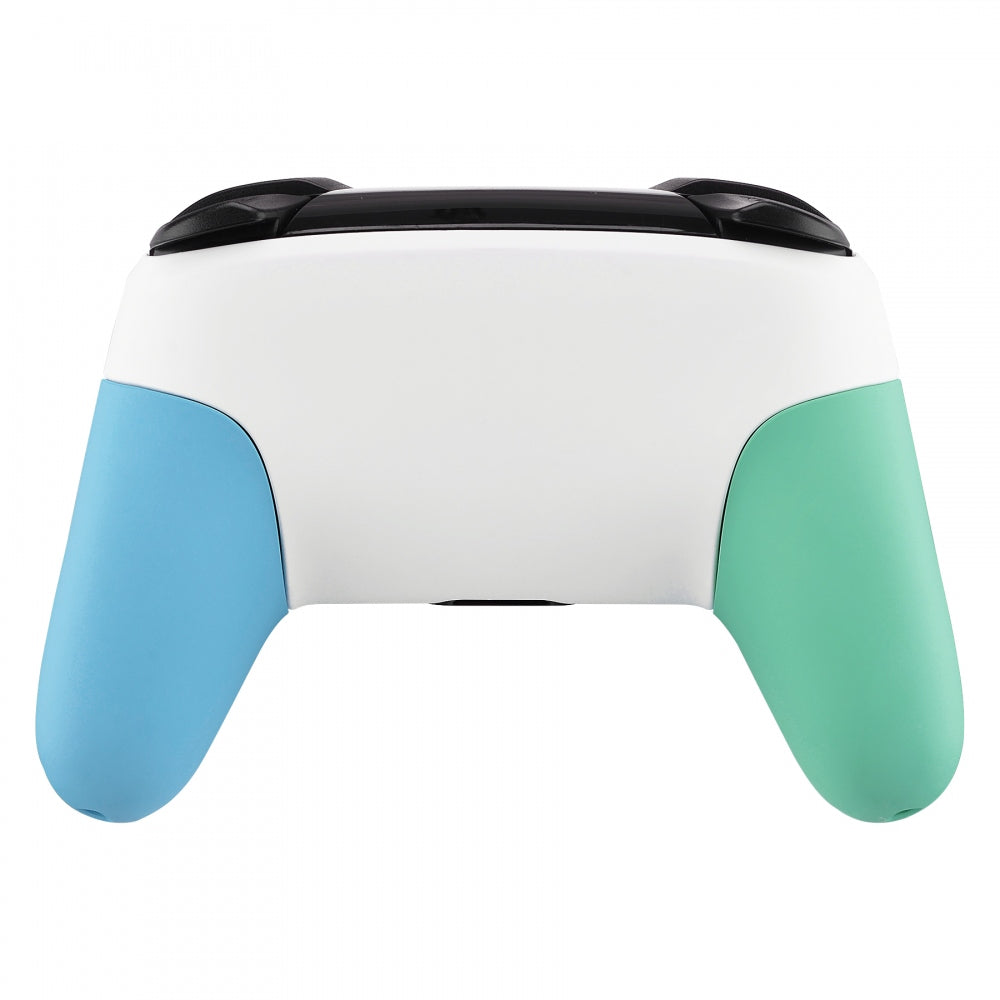 eXtremeRate Retail White Faceplate Backplate Mint Green Heaven Blue Handles for Nintendo Switch Pro Controller, DIY Replacement Grip Housing Shell Cover for Nintendo Switch Pro - Controller NOT Included - FRP313