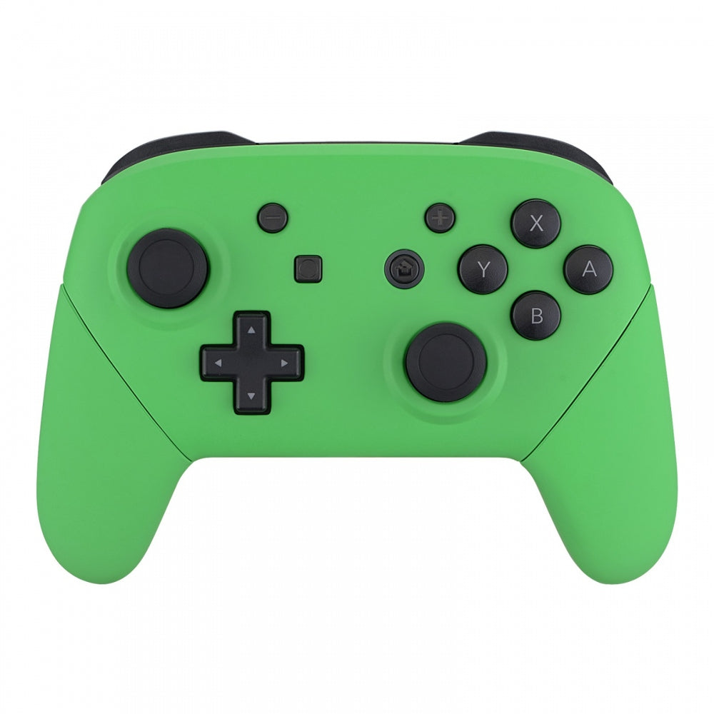 eXtremeRate Retail Green Faceplate Backplate Handles for Nintendo Switch Pro Controller, Soft Touch DIY Replacement Grip Housing Shell Cover for Nintendo Switch Pro - Controller NOT Included - FRP314