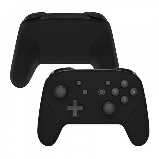eXtremeRate Retail Black Faceplate Backplate Handles for Nintendo Switch Pro Controller, Soft Touch DIY Replacement Grip Housing Shell Cover for Nintendo Switch Pro - Controller NOT Included - FRP315
