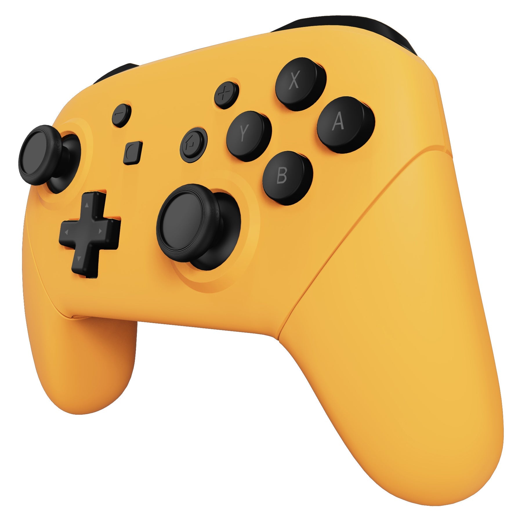 eXtremeRate Retail Caution Yellow Faceplate Backplate Handles for NS Switch Pro Controller, Soft Touch DIY Replacement Grip Housing Shell Cover for NS Switch Pro - Controller NOT Included - FRP318