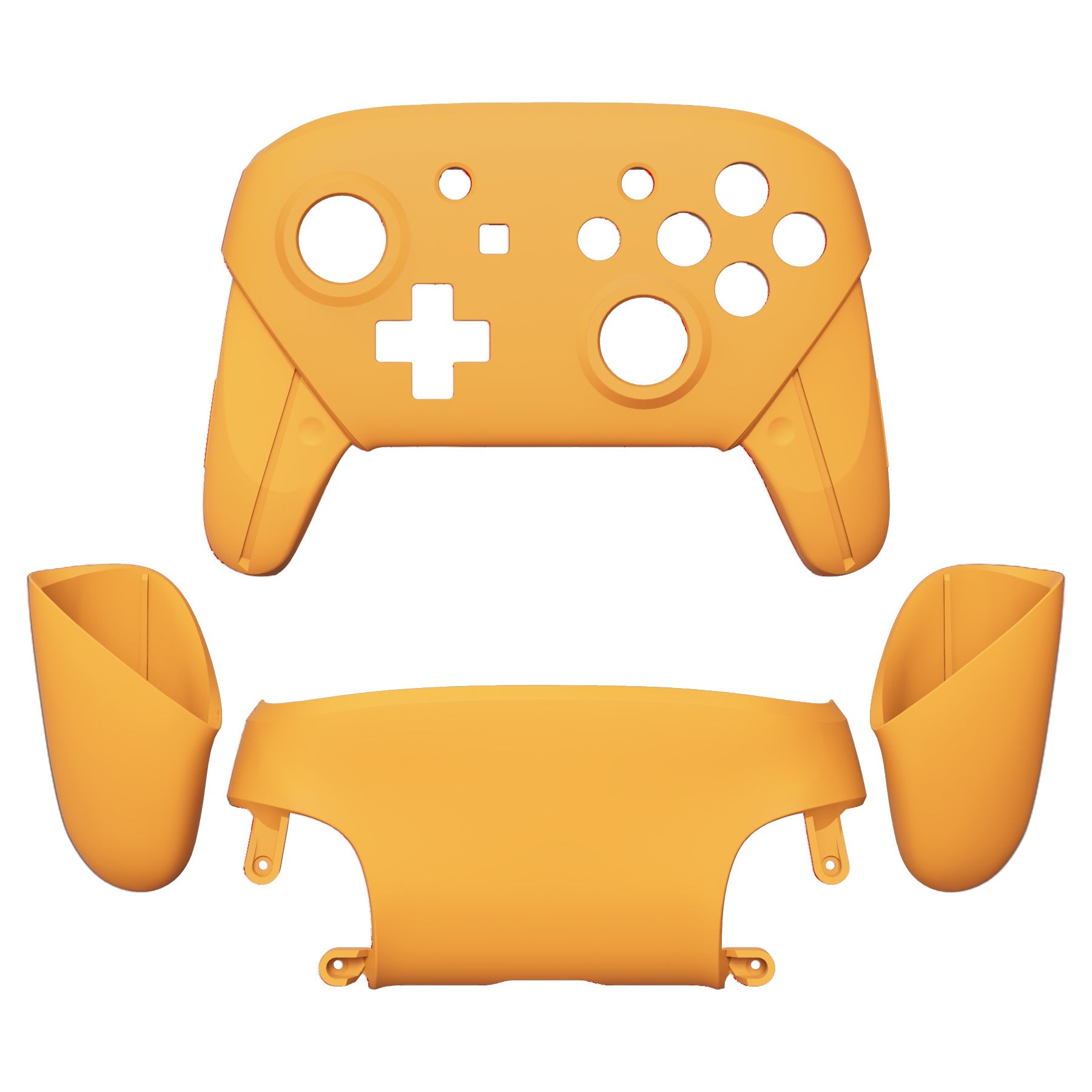 eXtremeRate Retail Caution Yellow Faceplate Backplate Handles for NS Switch Pro Controller, Soft Touch DIY Replacement Grip Housing Shell Cover for NS Switch Pro - Controller NOT Included - FRP318