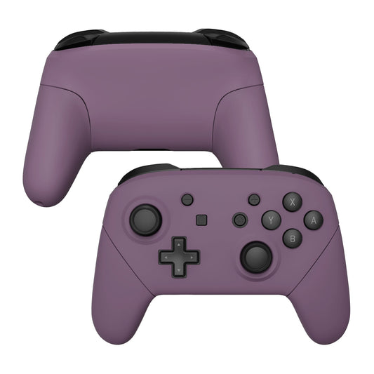 eXtremeRate Retail Dark Grayish Violet Faceplate Backplate Handles for NS Switch Pro Controller, Soft Touch DIY Replacement Grip Housing Shell Cover for NS Switch Pro - Controller NOT Included - FRP328