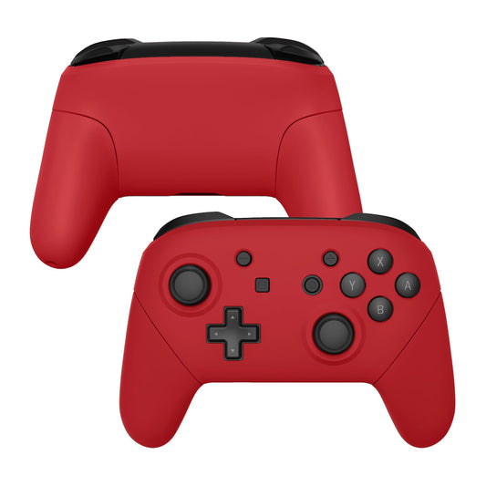 eXtremeRate Retail Passion Red Faceplate Backplate Handles for NS Switch Pro Controller, Soft Touch DIY Replacement Grip Housing Shell Cover for NS Switch Pro - Controller NOT Included - FRP332