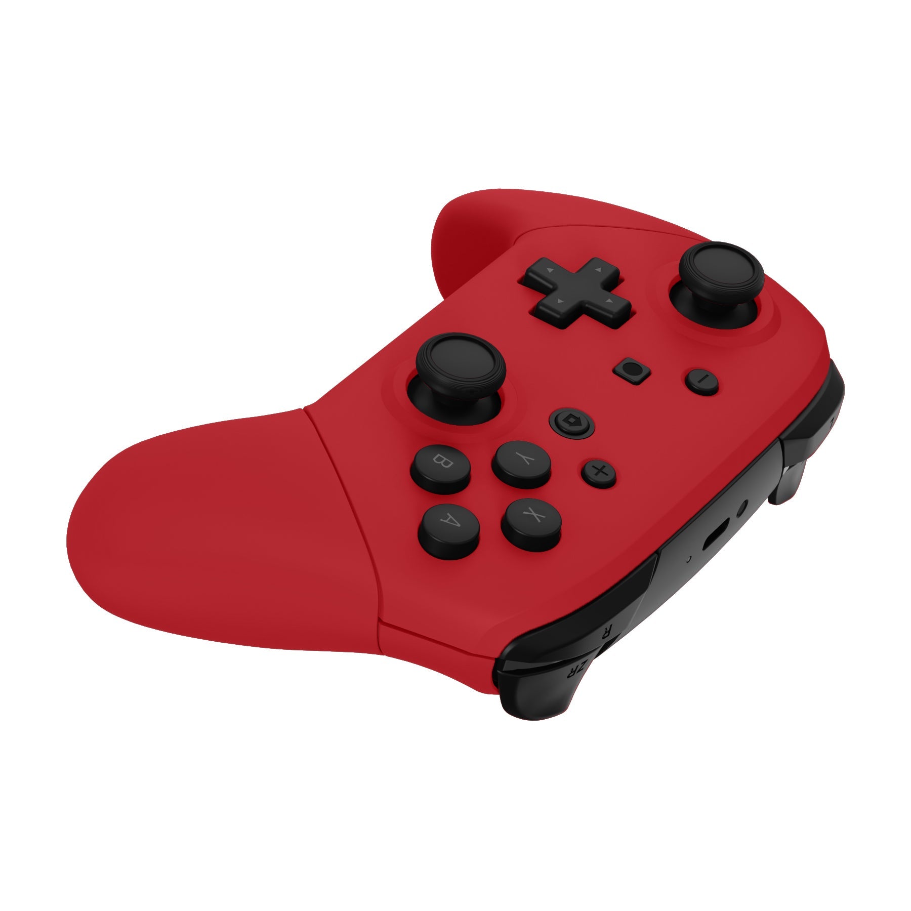 eXtremeRate Retail Passion Red Faceplate Backplate Handles for NS Switch Pro Controller, Soft Touch DIY Replacement Grip Housing Shell Cover for NS Switch Pro - Controller NOT Included - FRP332