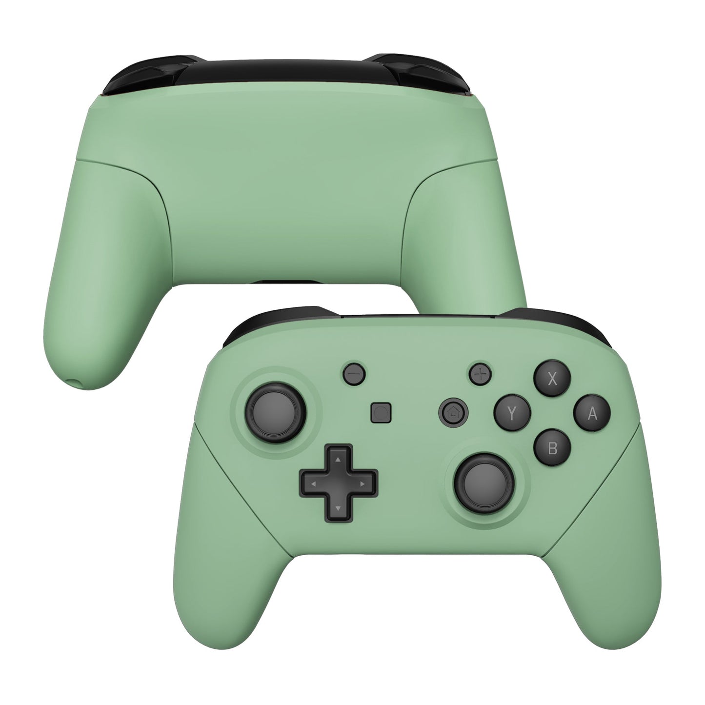 eXtremeRate Retail Matcha Green Faceplate Backplate Handles for NS Switch Pro Controller, Soft Touch DIY Replacement Grip Housing Shell Cover for NS Switch Pro - Controller NOT Included - FRP339