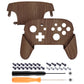 eXtremeRate Retail Wood Grain Faceplate Backplate Handles for Nintendo Switch Pro Controller, Soft Touch Grip Replacement Housing Shell Cover Buttons for Nintendo Switch Pro - Controller NOT Included - FRS201