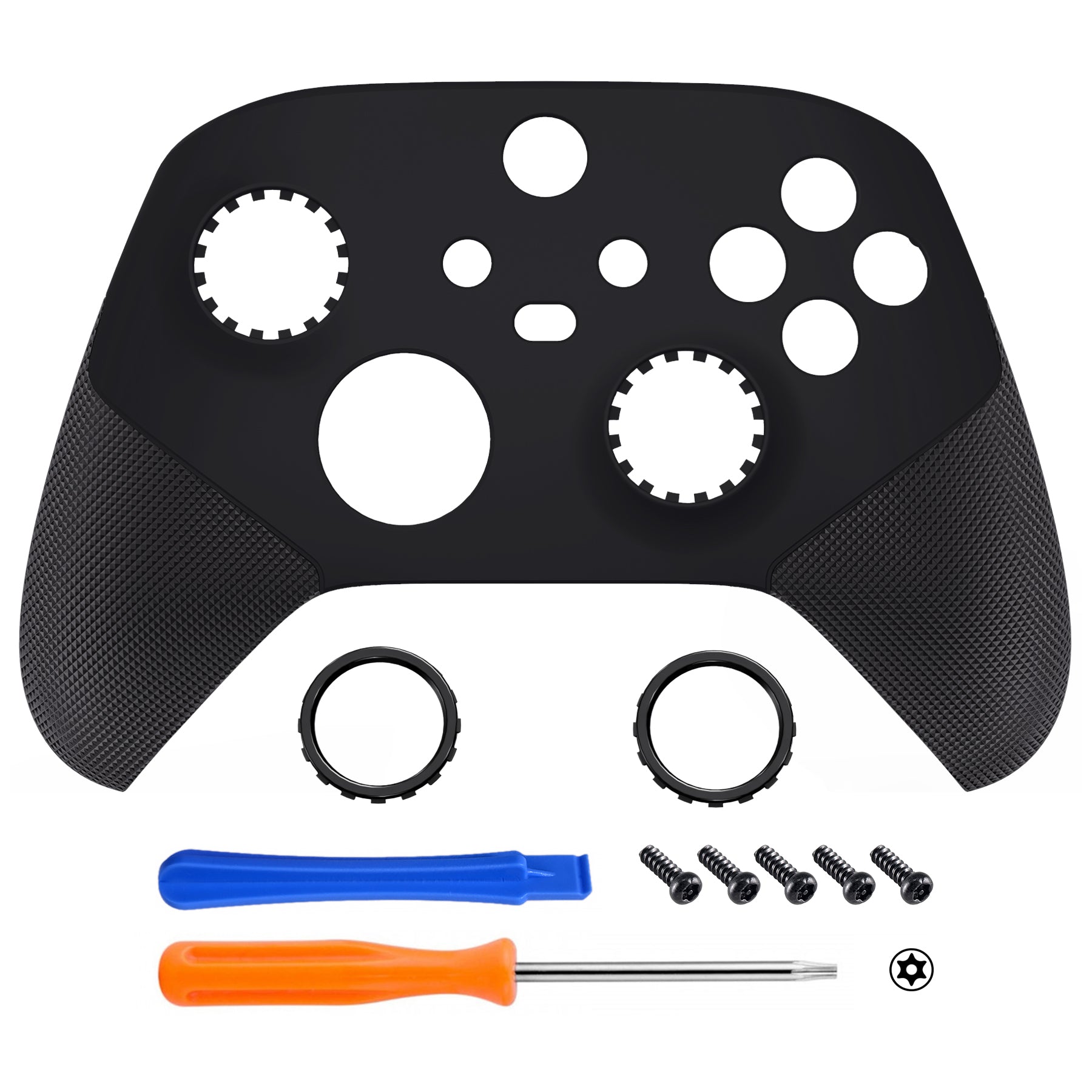 eXtremeRate Black ASR Version Performance Rubberized Grip Front Housing ...