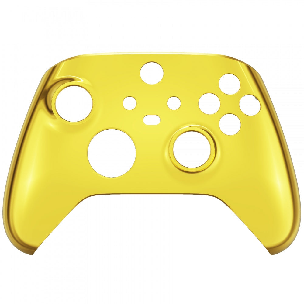 eXtremeRate Retail Replacement Front Housing Shell for Xbox Series X Controller, Chrome Gold Custom Cover Faceplate for Xbox Series S Controller - Controller NOT Included - FX3D401