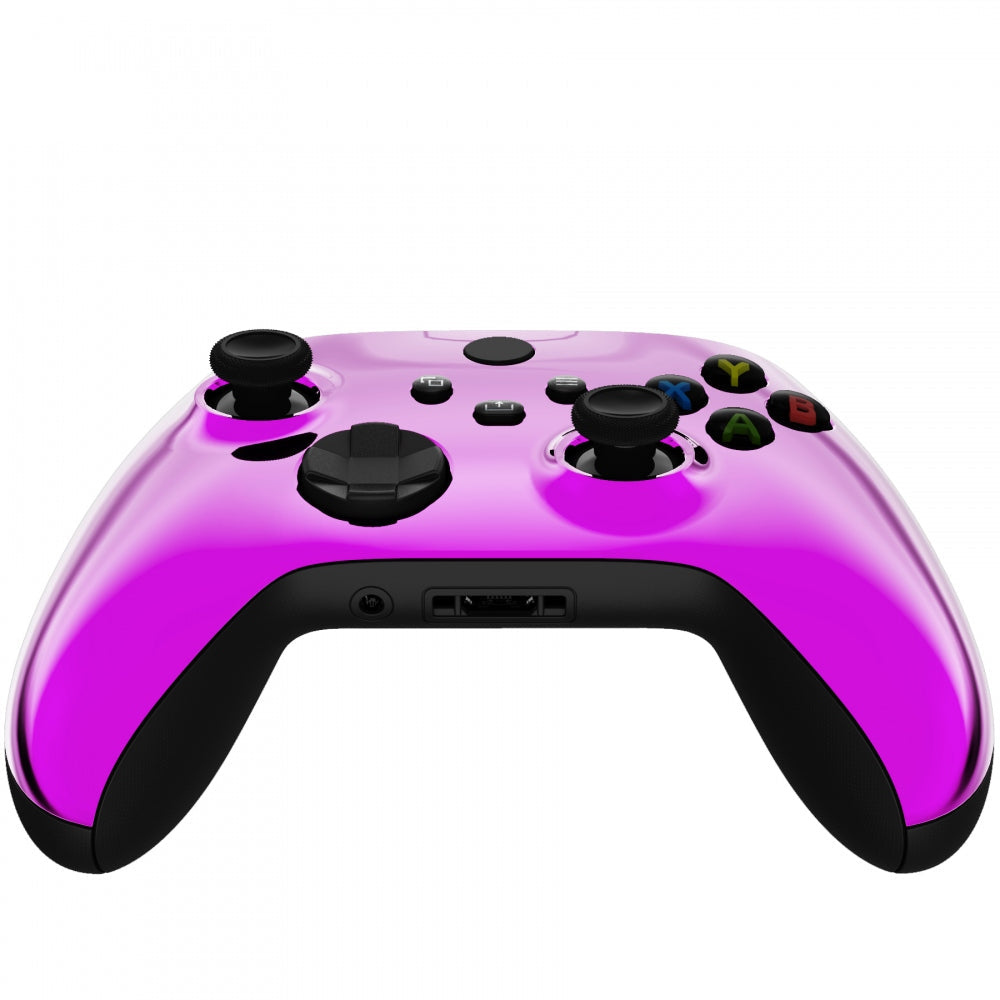 eXtremeRate Retail Replacement Front Housing Shell for Xbox Series X Controller, Chrome Purple Custom Cover Faceplate for Xbox Series S Controller - Controller NOT Included - FX3D405