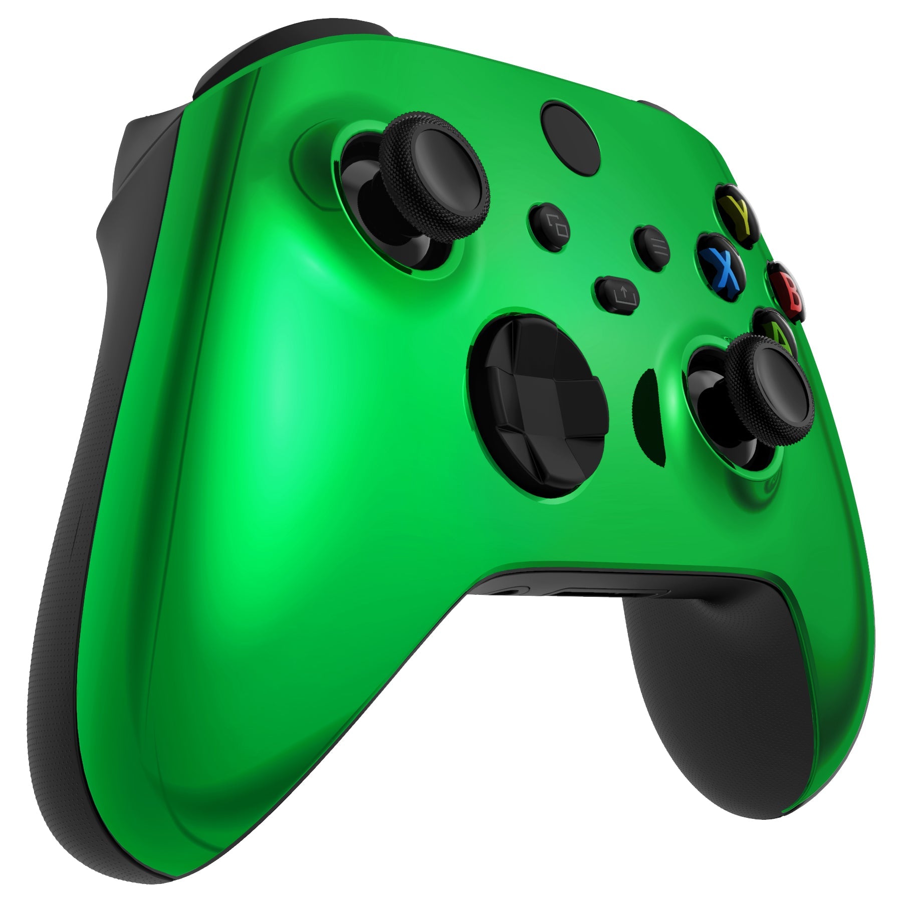 eXtremeRate Retail Chrome Green Replacement Front Housing Shell for Xbox Series X/S Controller, Custom Cover Faceplate for Xbox Core Controller - Controller NOT Included - FX3D406