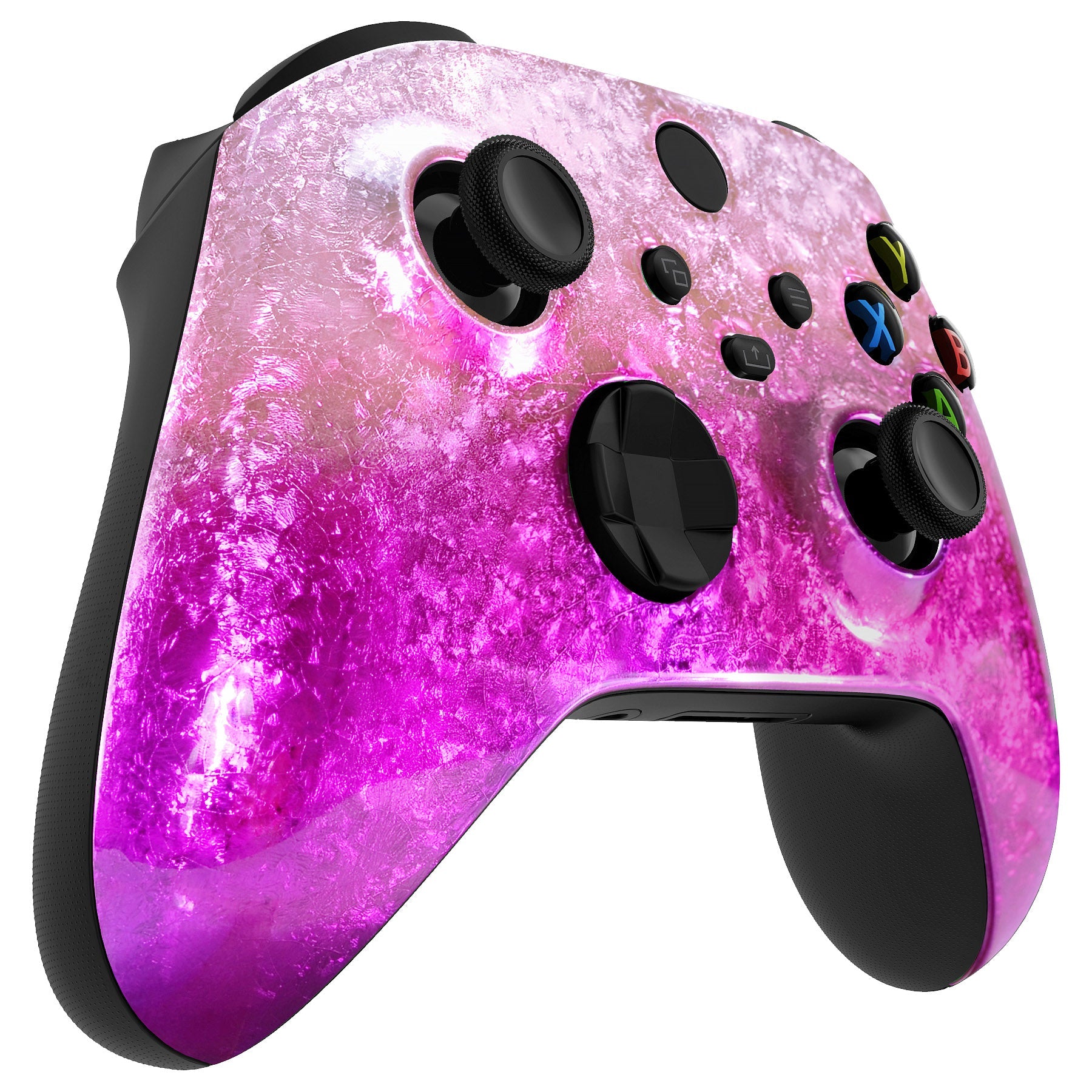 eXtremeRate Retail Ice Flake Magenta Replacement Front Housing Shell for Xbox Series X/S Controller, Custom Cover Faceplate for Xbox Core Controller - Controller NOT Included - FX3D411