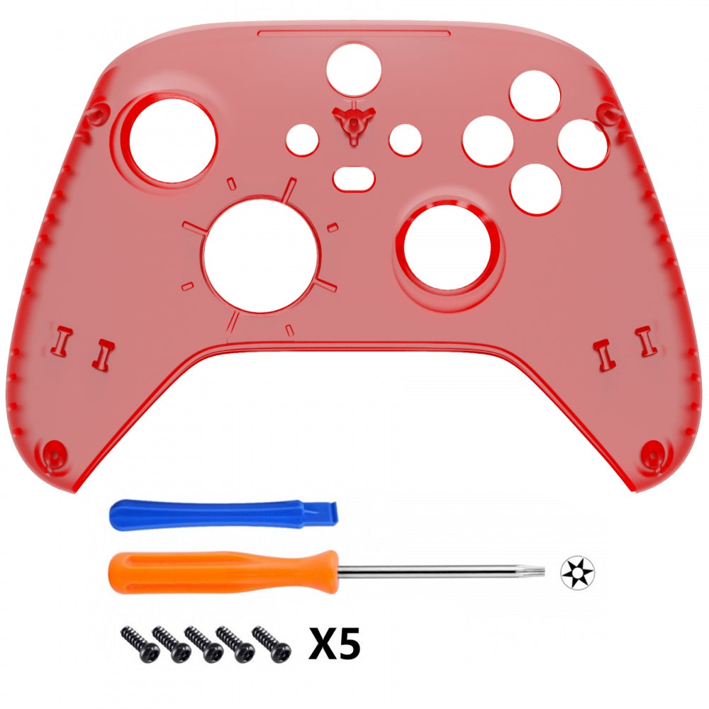 eXtremeRate Replacement Front Housing Shell for Xbox Series X & S  Controller - Clear Red