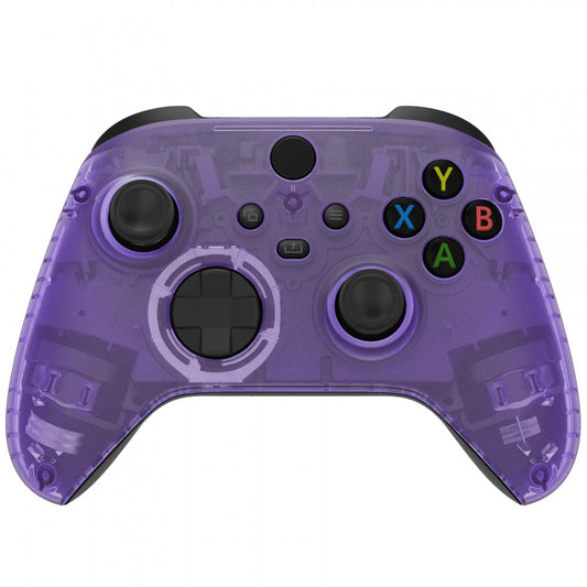 eXtremeRate Retail Replacement Front Housing Shell for Xbox Series X Controller, Clear Atomic Purple Custom Cover Faceplate for Xbox Series S Controller - Controller NOT Included - FX3M505